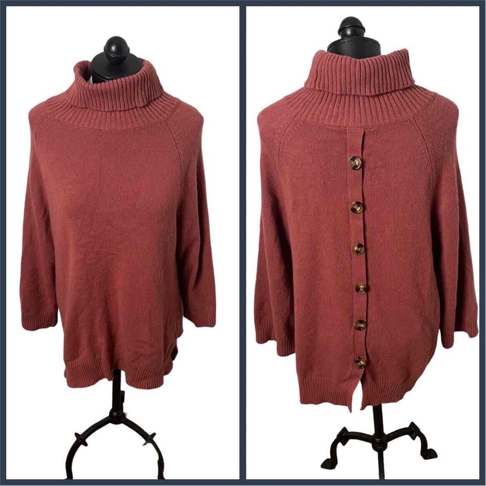 Soft Surroundings Orange Long Sleeve Wool Blend Turtle Neck‎ Size Medium